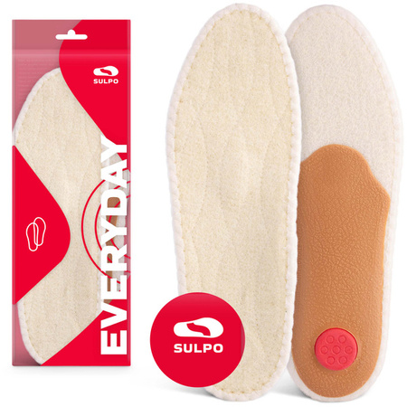 Wkładki ortopedyczne profilowane na płaskostopie WOOL-PIK  z wełną - R004